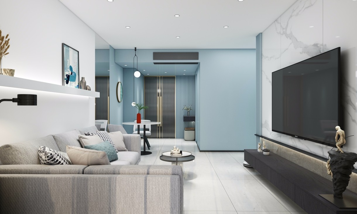 虹口极简蓝风格翻新